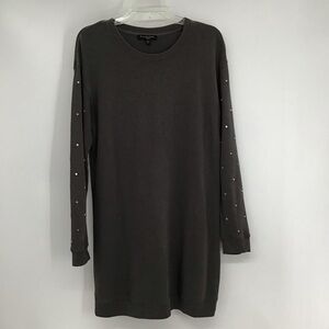 Massimo Fabbro Made In Italy Sweatshirt Style Mini Dress Gray/Green Size Small